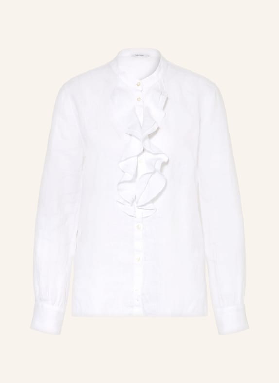 Soluzione Lněná blůza s volány BÍLÁ