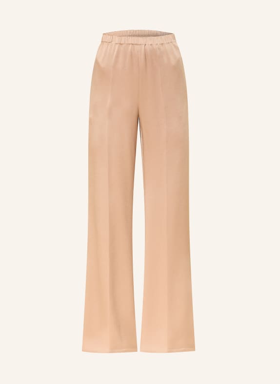 ANTONELLI firenze saténové kalhoty BÉŽOVÁ