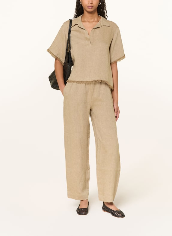 ANTONELLI firenze Marlene-broek SVEZIA van linnen CAMEL