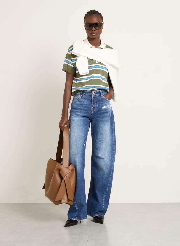 DSQUARED2 Pletené polo tričko ZELENÁ / HNĚDÁ / MODRÁ