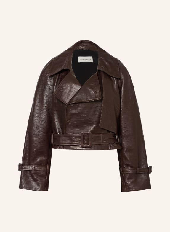 NOUR HAMMOUR Lederjacke HATTI DUNKELBRAUN