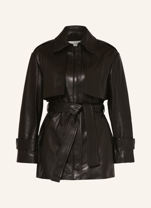 NOUR HAMMOUR Trench-Jacke PRIYA aus Leder SCHWARZ