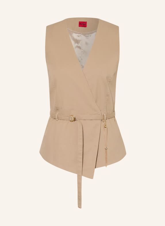 HUGO Sako bez rukávů AHELLA VELBLOUDÍ