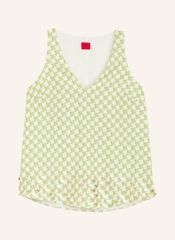 HUGO CAMAJE blouse top OLIVE / ECRU / GREEN