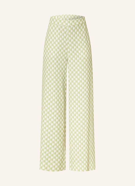 HUGO Spodnie Marlene HASELI BIAŁY / JASNOZIELONY