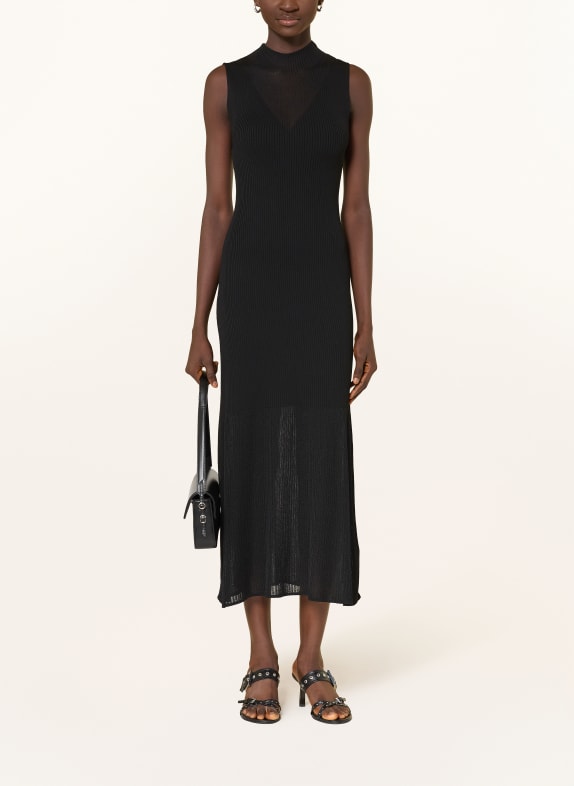 HUGO Pletené šaty SLYANNY ČERNÁ
