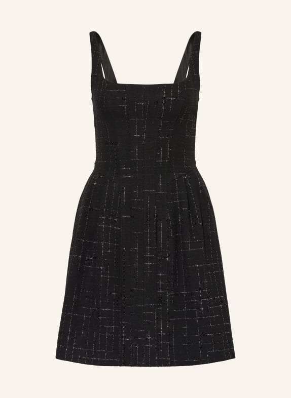 HUGO Bouclé šaty KUMINAL ČERNÁ / STŘÍBRNÁ