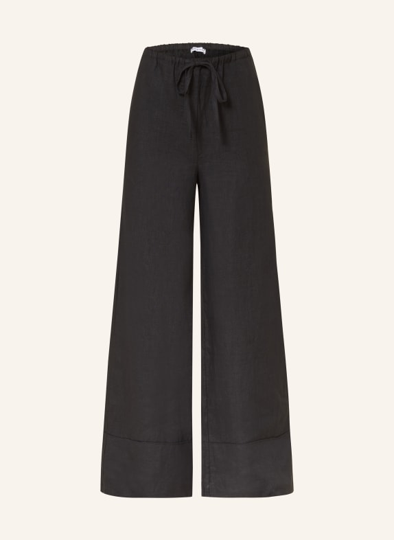 MRS & HUGS Linen wide-leg pants BLACK