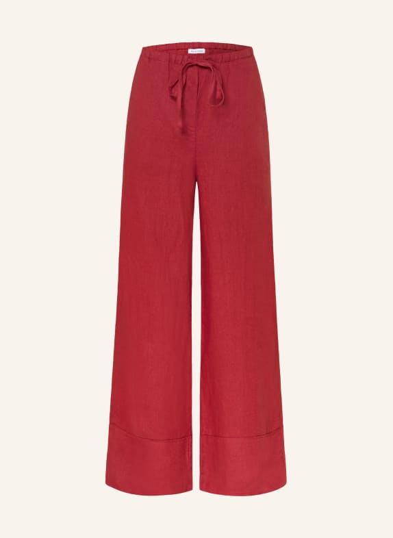 MRS & HUGS Marlenehose aus Leinen DUNKELROT