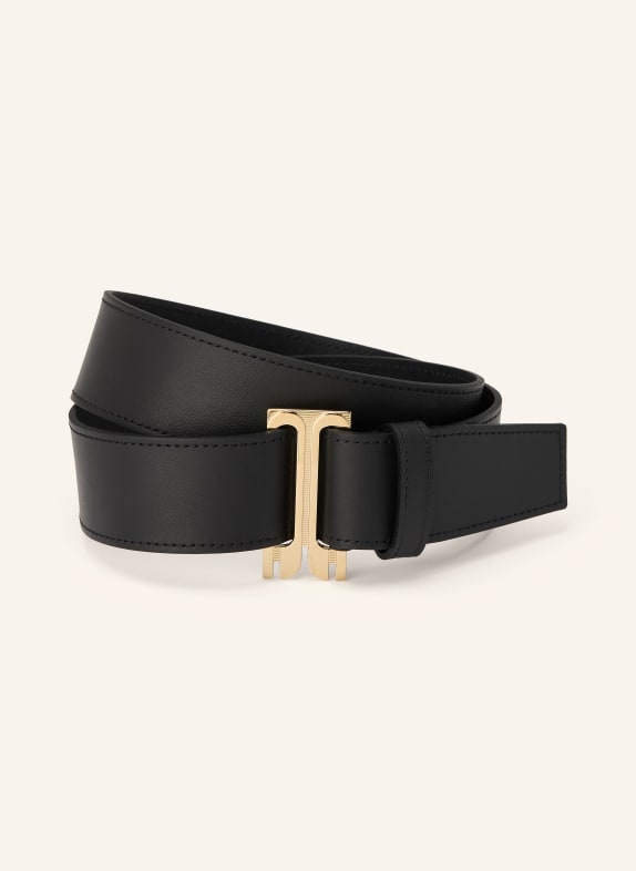 VICTORIA BECKHAM Leather belt TUXEDO BLACK / GOLD