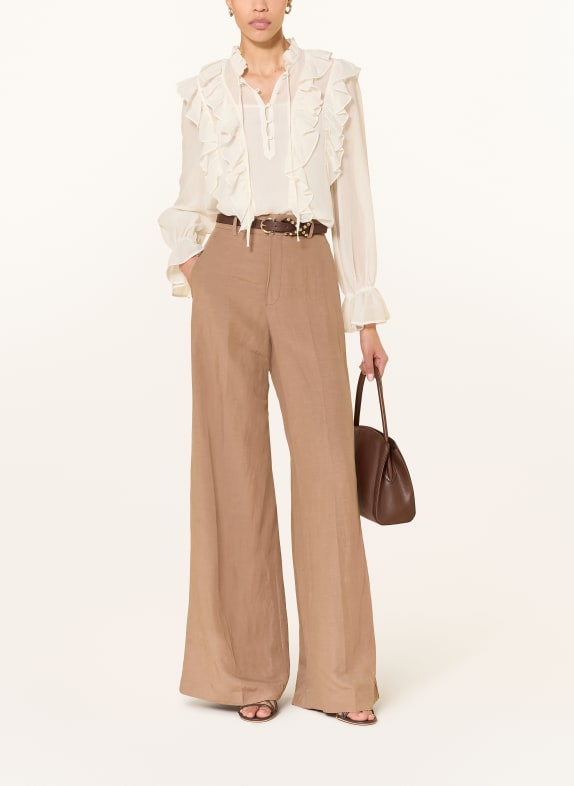 ROSSI IVON Trousers with Linen BROWN