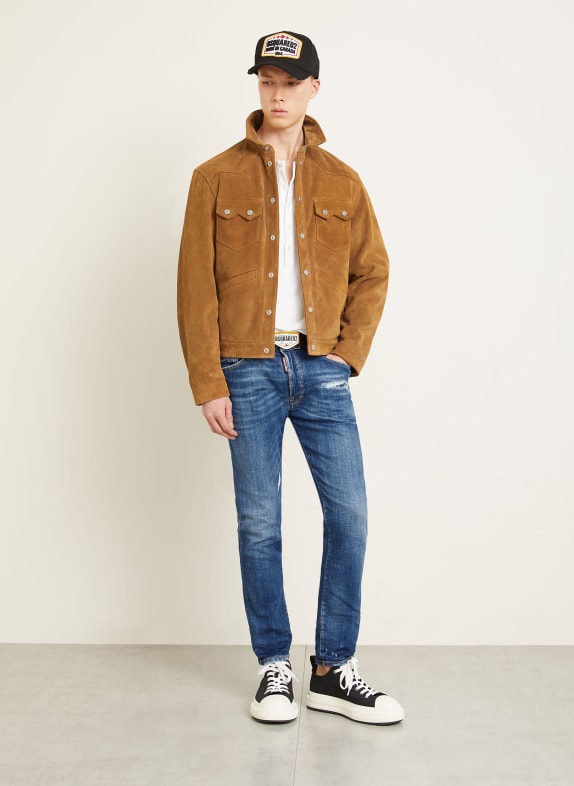 DSQUARED2 Läderjacka KONJAK