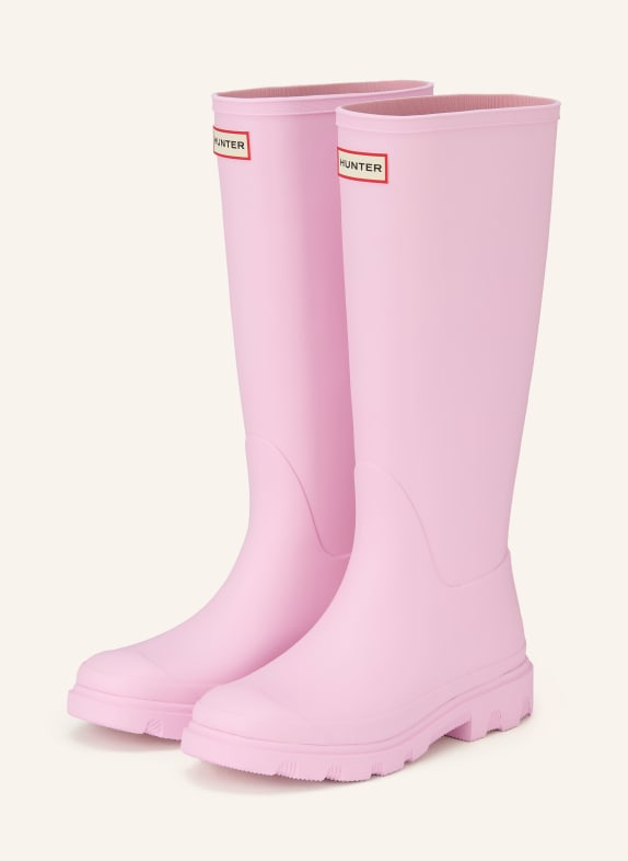HUNTER DOWNPOUR TALL rubber boots PINK / RED / BLACK