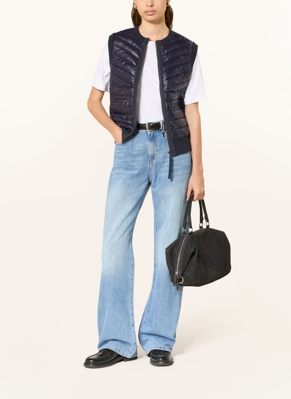 BOGNER Peřová vesta ZIRA z kombinace materiálů TMAVĚ MODRÁ