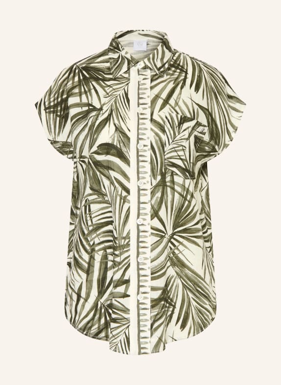 BOGNER Hemdbluse CHARLET aus Leinen GRÜN / ECRU / DUNKELGRÜN