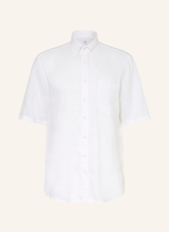 BOGNER Kurzarm-Hemd LYKOS-5 Comfort Fit aus Leinen WEISS