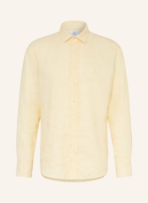 BOGNER TIMI Regular Fit linen shirt LIGHT YELLOW