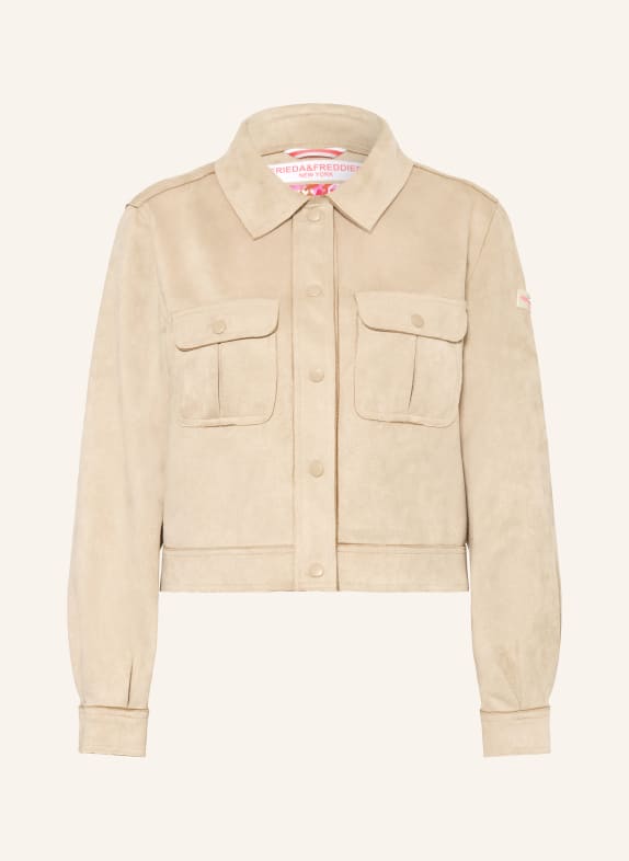 FRIEDA & FREDDIES Veste carrée GERALDINE aspect cuir BEIGE