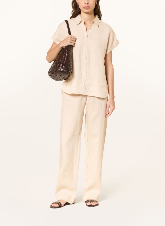 (THE MERCER) N.Y. Linnen broek met wijde pijpen BEIGE