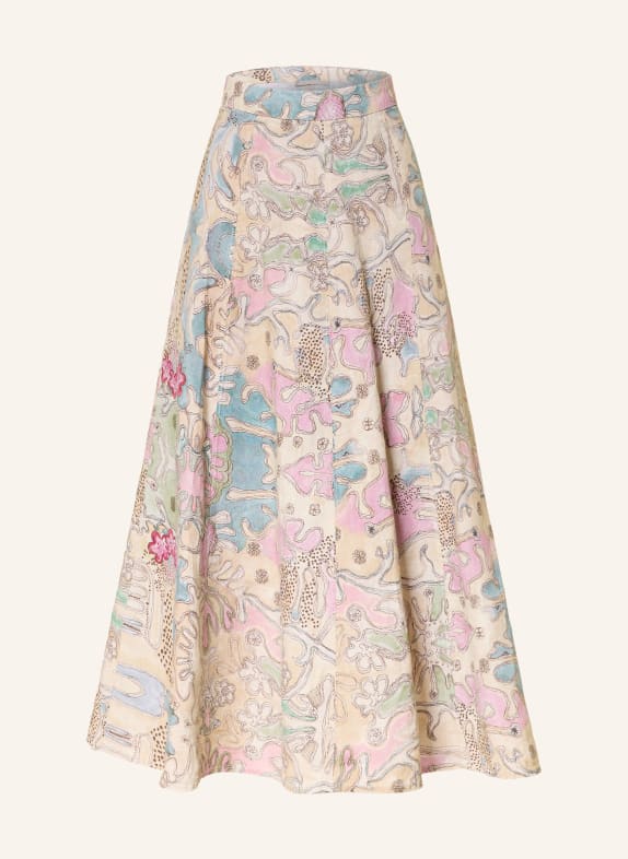 (THE MERCER) N.Y. linen skirt BEIGE / PINK / GREEN