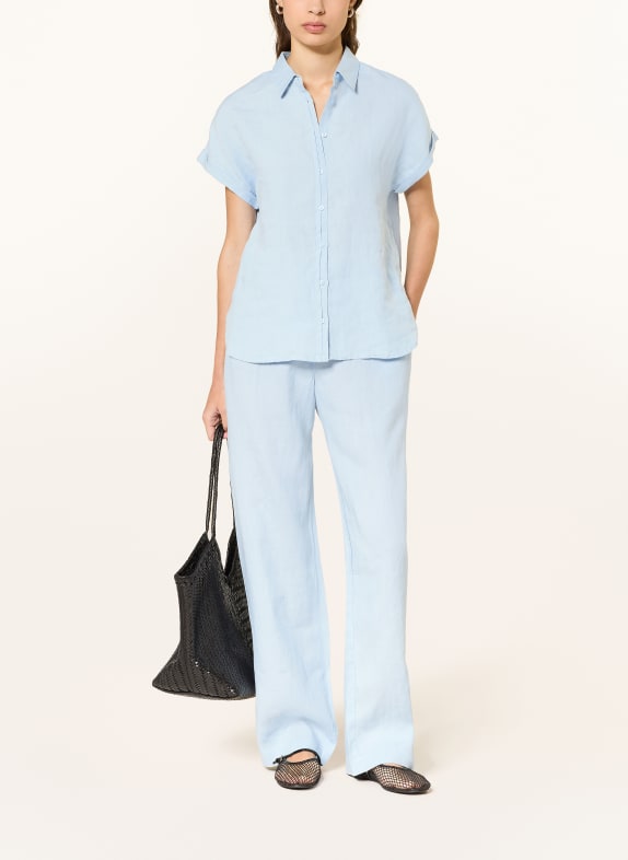 (THE MERCER) N.Y. Linnen overhemdblouse LICHTBLAUW
