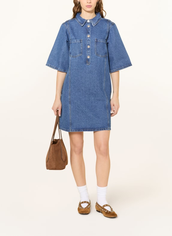 lollys laundry Džínové šaty MOLALL s 3/4 rukávem MODRÁ