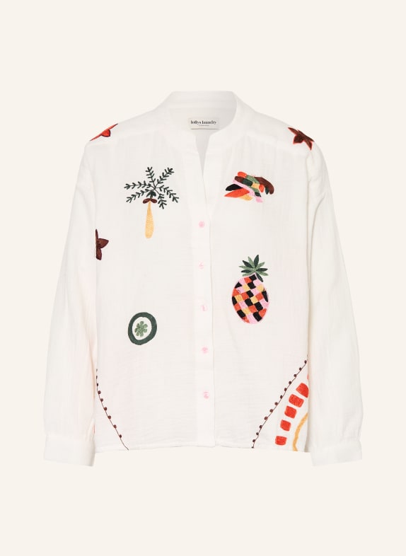 lollys laundry SCOTTIELL blouse CREAM / PINK / GREEN