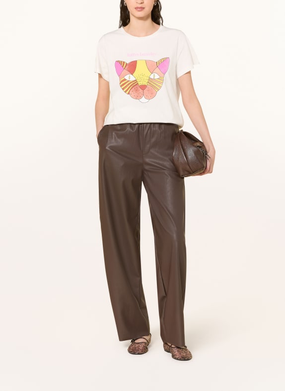 lollys laundry T-shirt ROMALL ECRU / ROZE / GEEL