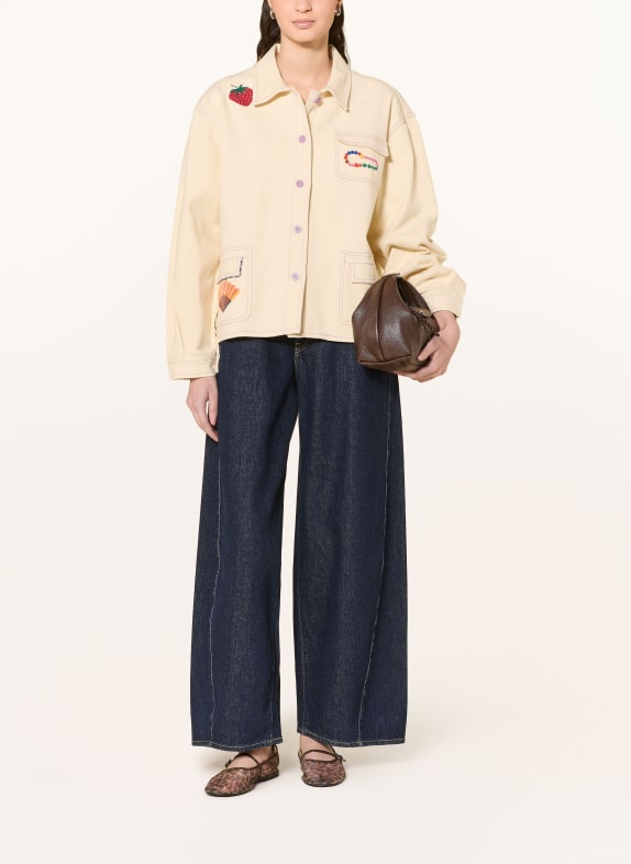 lollys laundry Džínová bunda APRILLL KRÉMOVÁ / RŮŽOVÁ / ČERVENÁ