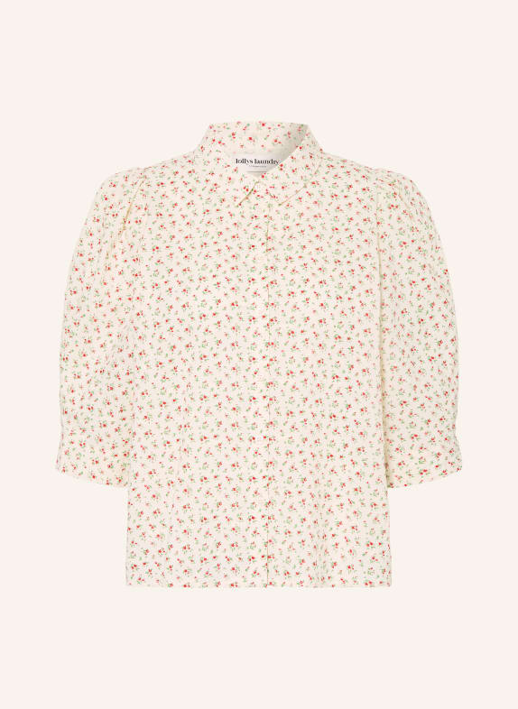 lollys laundry BONOLL shirt blouse with 3/4 sleeves ECRU / RED / GREEN