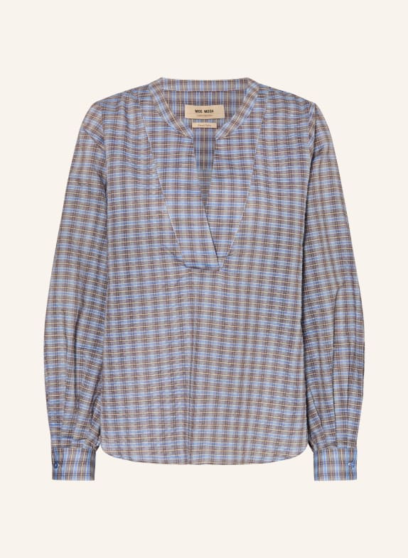 MOS MOSH Blůza MMYEN MODRÁ / HNĚDÁ / BÍLÁ