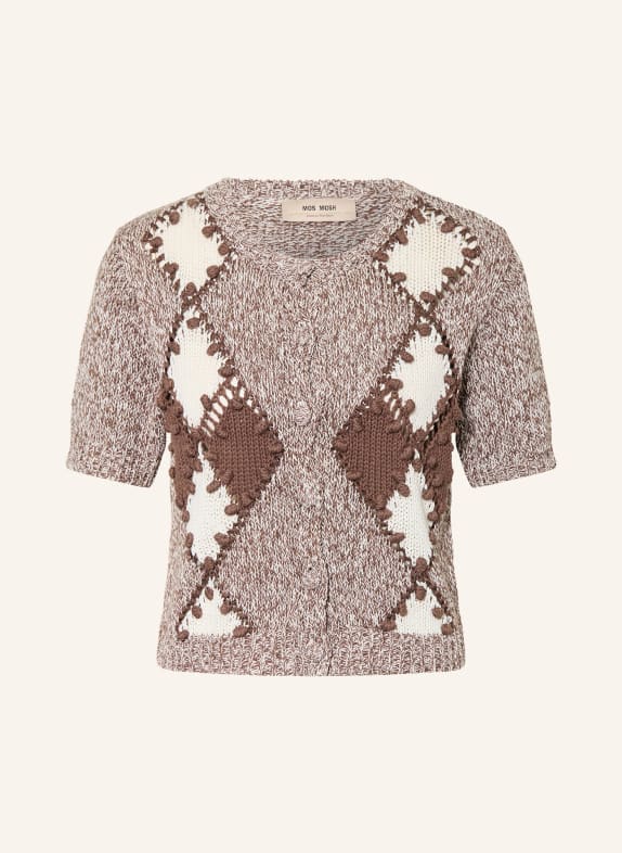 MOS MOSH Svetr MMELIO s lnem TMAVĚ HNĚDÁ / KRÉMOVÁ
