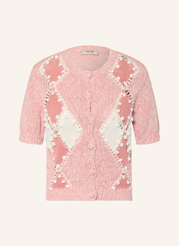 MOS MOSH Svetr MMELIO s lnem SVĚTLE ČERVENÁ / KRÉMOVÁ