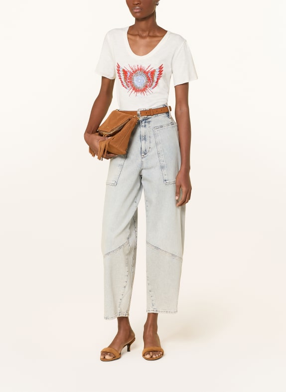 MOS MOSH T-shirt MMROMI met sierstenen WIT / ROOD