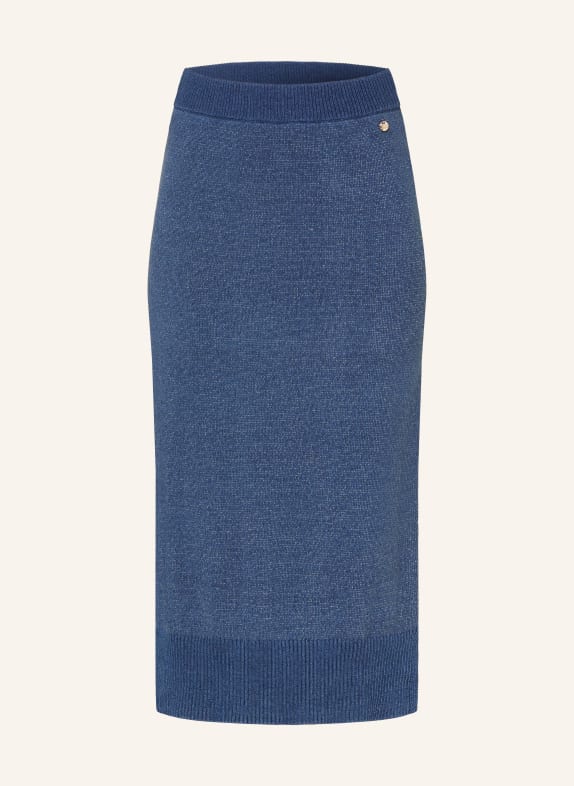 MOS MOSH Pletená sukně MMMINED TMAVĚ MODRÁ