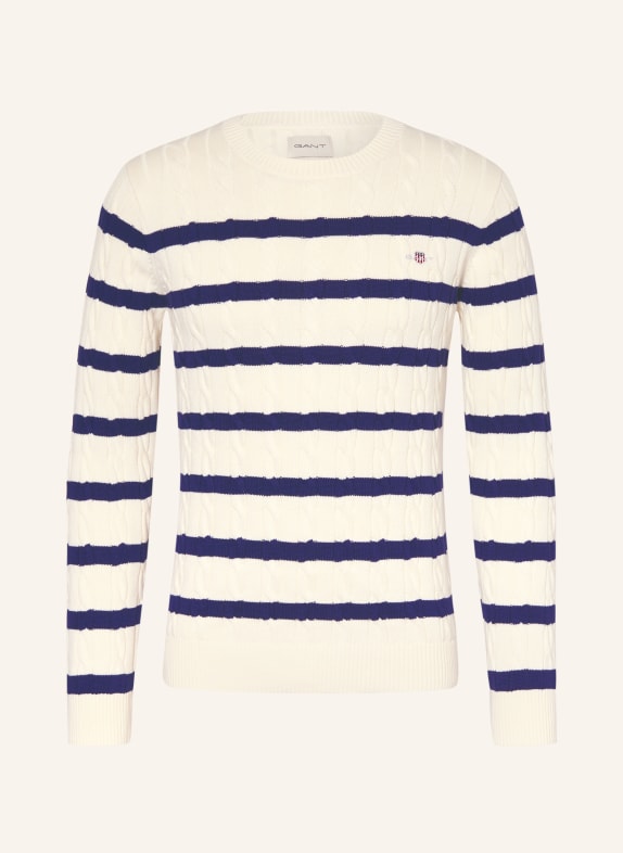 GANT Pullover WEISS / DUNKELBLAU