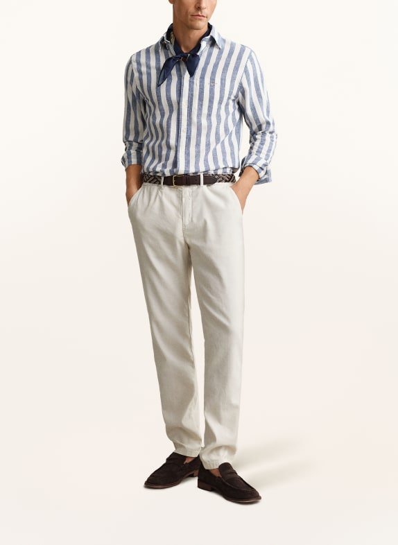 GANT Overhemd Regular Fit met linnen BLAUW / WIT