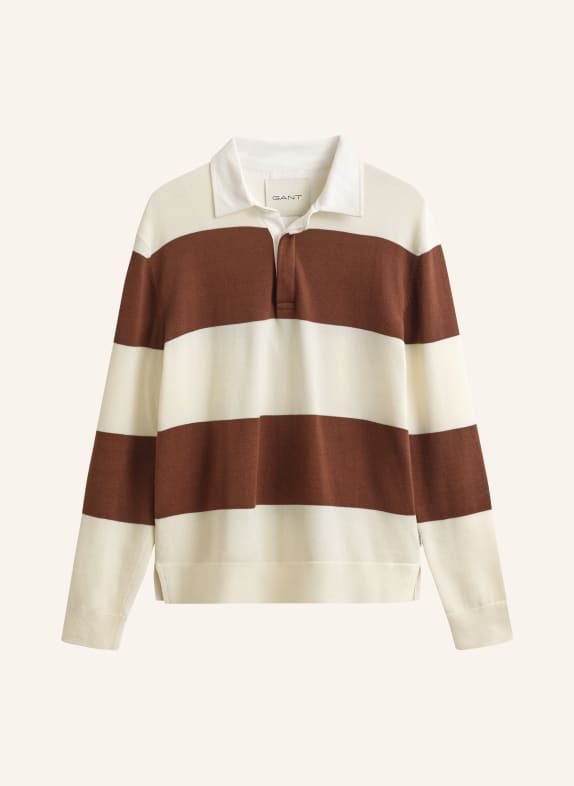 GANT Strick-Rugbyshirt CREME / BRAUN