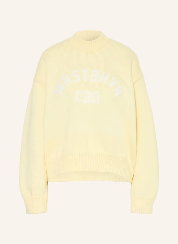 WRSTBHVR Svetr LUNA TMAVĚ ŽLUTÁ / BÍLÁ