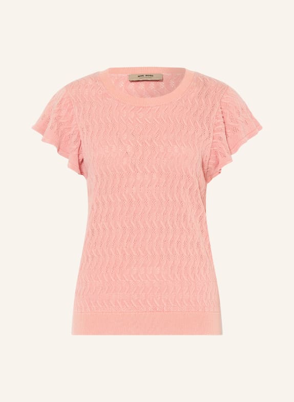 MOS MOSH Pletené tričko MMGANNA SVĚTLE ČERVENÁ