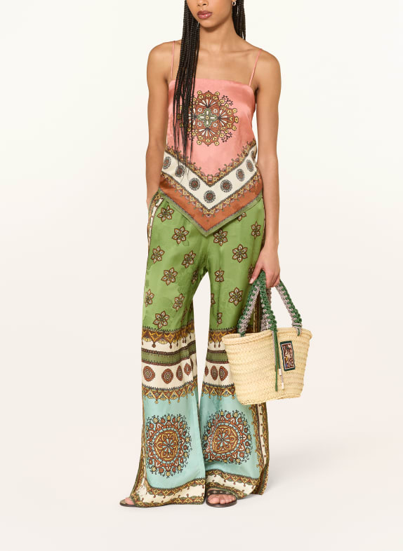 ALÉMAIS handbag CREAM / DARK GREEN