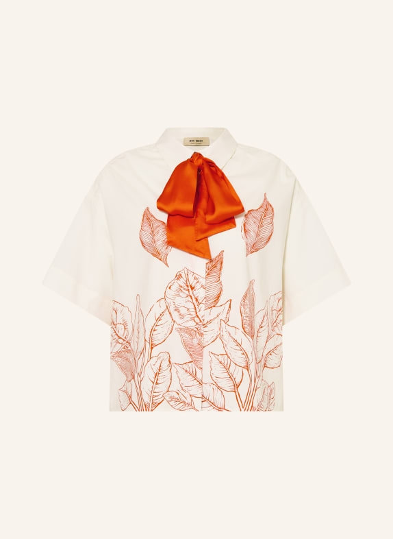 MOS MOSH Blouse met strik MMSARA LICHTGEEL / ORANJE