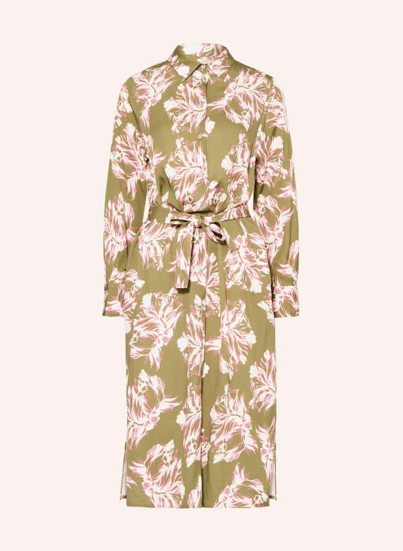 MAERZ MUENCHEN Hemdblusenkleid OLIV / PINK / WEISS
