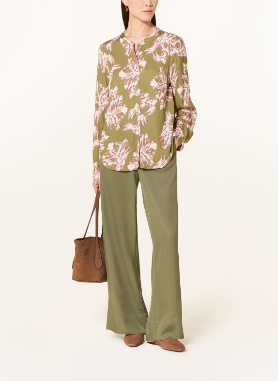 MAERZ MUENCHEN blouse OLIJF / CRÈME / ROZE