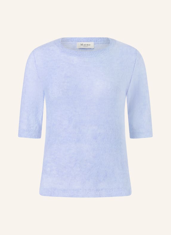 MAERZ MUENCHEN Knitted shirt with alpaca LIGHT BLUE