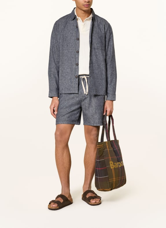 Barbour Shorts STILLWATER met linnen DONKERBLAUW