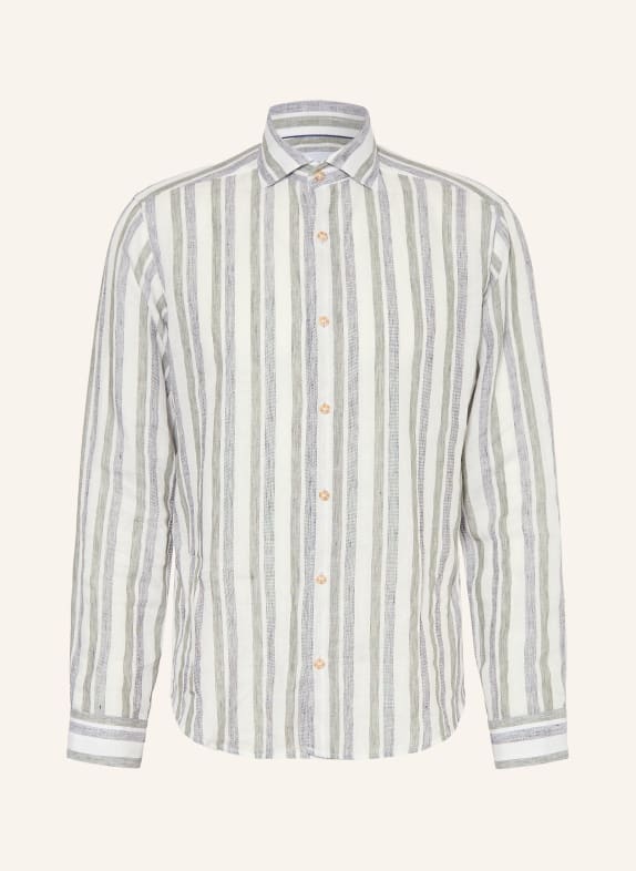 ETON Leinenhemd Regular Fit WEISS / GRAU / OLIV