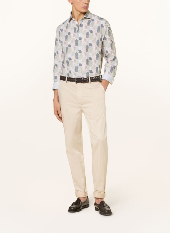 ETON Linnen overhemd Casual Fit WIT / KAKI / DONKERBLAUW