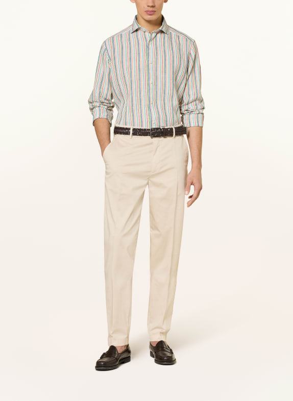 ETON Linnen overhemd Casual Fit WIT / ROOD / DONKERBLAUW
