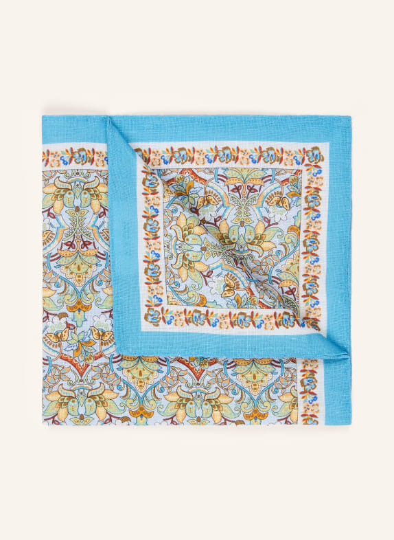 ETON Einstecktuch aus Leinen HELLBLAU / DUNKELROT / GELB